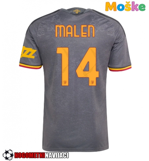 Moške Nogometnih dresov AS Roma Donyell Malen #14 Tretji 2026-27 Kratki rokavi Moške Nogometnih dresov AS Roma Donyell Malen #14 Tretji 2026-27 Kratki rokavi